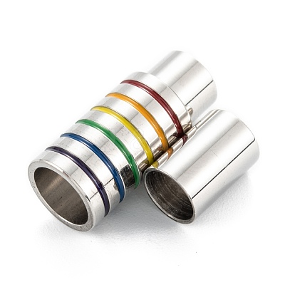 304 Stainless Steel Magnetic Enamel Clasps STAS-P285-02P-1