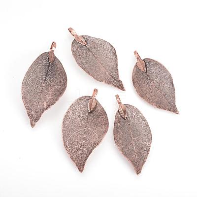 Electroplated Natural Leaf Big Pendants IFIN-Q119-03H-1