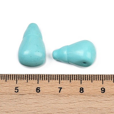 Dyed Synthetic Turquoise 3 Hole Guru Beads G-C198-01A-03-1