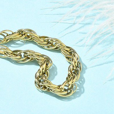304 Stainless Steel Rope Chain Bracelets BJEW-C084-02G-1