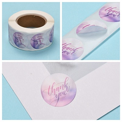 1 Inch Thank You Stickers X-DIY-G025-J12-1