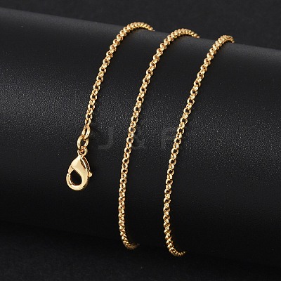 Long-Lasting Plated Brass Cable Chain Necklaces X-NJEW-K112-10G-NF-1