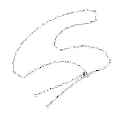 2Pcs 2 Colors 304 Stainless Steel Slider Necklace Makings AJEW-JB01261-1