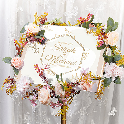 Silk Cloth Artificial Rose Vine AJEW-WH0348-64A-1