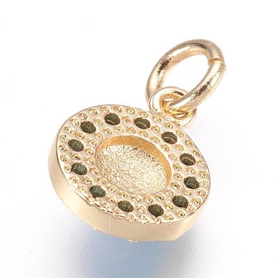 Brass Micro Pave Cubic Zirconia Charms ZIRC-E124-63G-1
