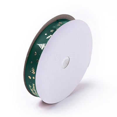 20 Yards Christmas Printed Polyester Satin Ribbon SRIB-P021-B02-1