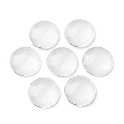 Transparent Glass Cabochons GGLA-R026-18mm-1