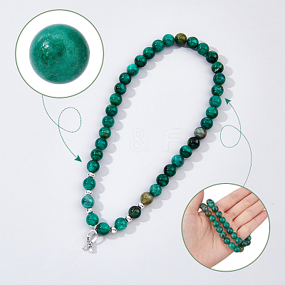 1 Strand Natural Fuchsite Beads Strands G-HY0001-32-1