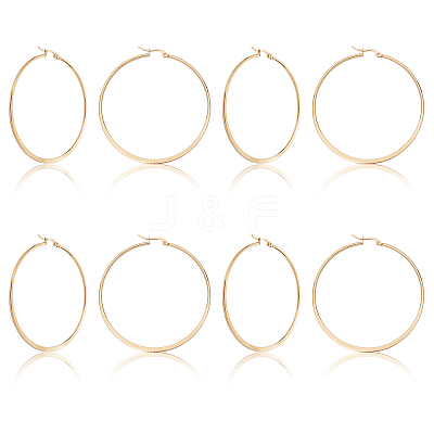 304 Stainless Steel Big Hoop Earrings EJEW-UN0001-38G-1