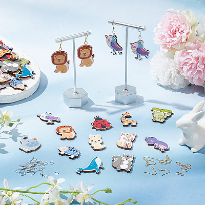 DIY Animal Earring Making Kit DIY-AR0003-34-1