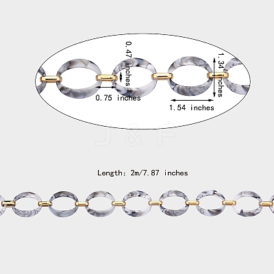 Handmade Imitation Gemstone Style Link Chains AJEW-J034-01D-1