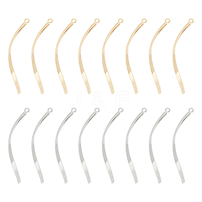 32Pcs 2 Colors 304 Stainless Steel Pendants STAS-UN0037-44-1