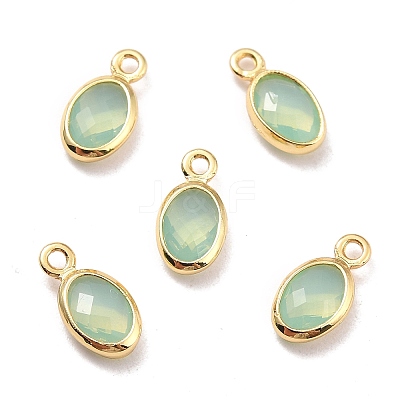 Eco-Friendly Brass with Glass Pendants KK-K268-01L-1