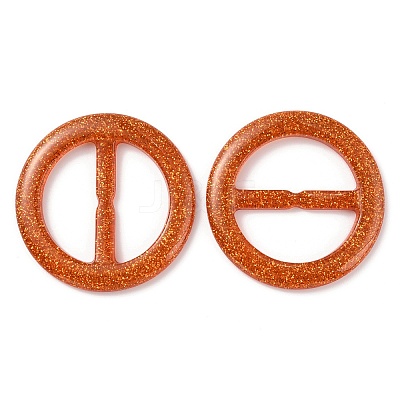 Flat Round Resin Buckle Clasps CRES-WH0013-15F-1