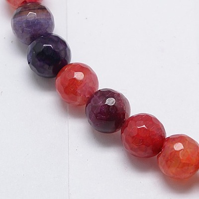 Natural Agate Round Beads Strand G-L084-8mm-12-1