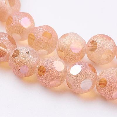 Electroplate Glass Beads Strands EGLA-D032-M-1