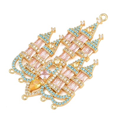 Brass Pave Cubic Zirconia Chandelier Component Links CU-CBA7392-14G-1