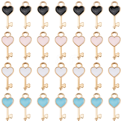 100Pcs 4 Colors Alloy Pendants ENAM-SC0007-88-1