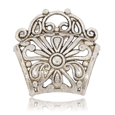 Tibetan Style Filigree Tube Bails PALLOY-J264-15AS-1