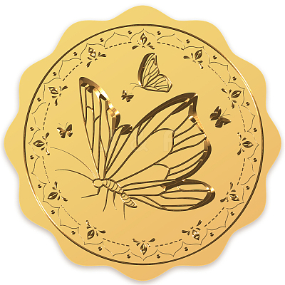 Plastic Self Adhesive Gold Foil Embossed Stickers DIY-WH0211-129-1