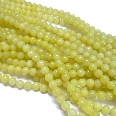 Natural Lemon Jade Beads Strands G-H1631-4MM-1