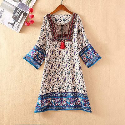 Ethnic Style Embroidery Polyester Ribbon SRIB-WH0007-02B-1