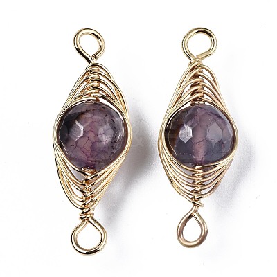 Natural Agate Link Connectors G-S359-321A-1