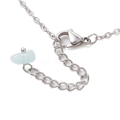 Synthetic Turquoise & Natural Freshwater Pearl Link Anklets AJEW-AN00628-04-1