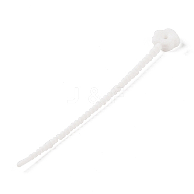 Flower Shape Silicone Cable Zip Ties AJEW-C034-01C-1