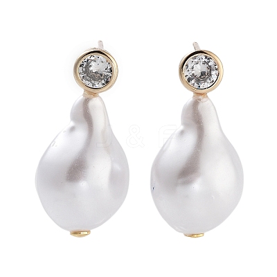 Sterling Silver Stud Earrings EJEW-N055-51G-1