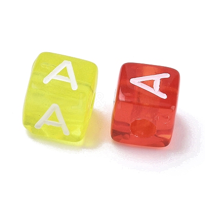 Spray Painted Transparent Acrylic Beads MACR-K365-07A-1