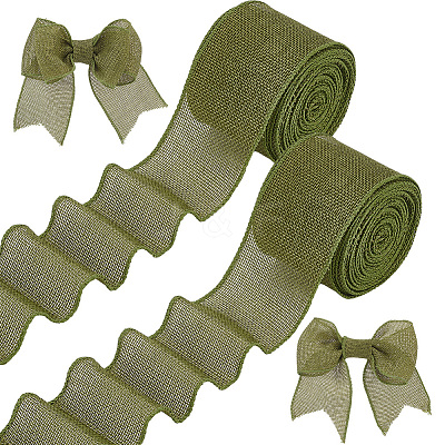 10 Yards Burlap Ribbons SRIB-WH0026-11B-1