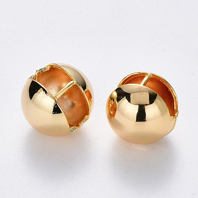 Brass Ball Clip-on Earrings KK-T049-22G-NF-1