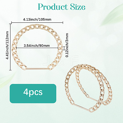 4Pcs Alloy Curb Chain Bag Handles FIND-BBC0004-22-1