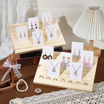 6Pcs 7-Slot Wooden Display Card Stands ODIS-NB0001-58-1