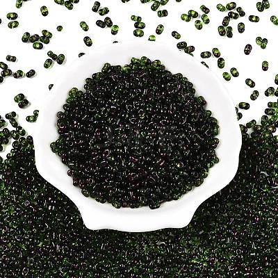 Picasso Spray Painted Glass Seed Beads SEED-T006-04-17-1