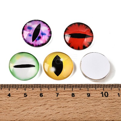 Printed Transparent Glass Cabochons GL-CBAA22A-11-1
