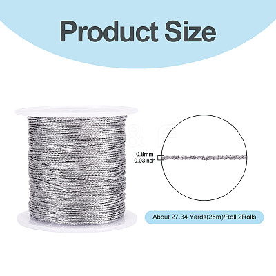 2 Rolls Round PET Metallic Thread MCOR-TADJ0001-01D-02-1