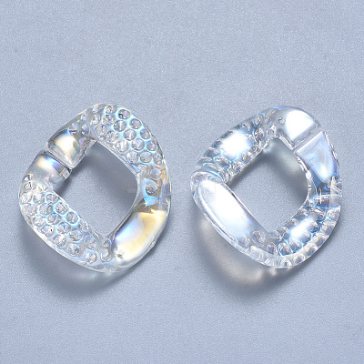 Transparent Acrylic Linking Rings Rhinestone Settings OACR-S036-009A-D01-1