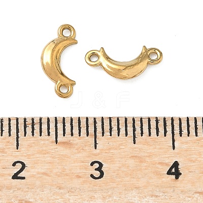 304 Stainless Steel Crescent Moon Links Connector Charms STAS-D211-02G-1