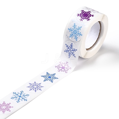 Christmas Themed Flat Round Roll Stickers DIY-B045-04A-1