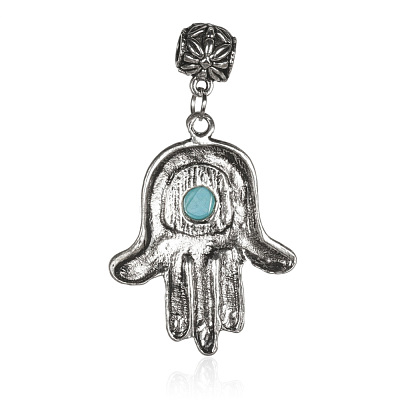 Alloy Synthetic Turquoise European Dangle Pendants PALLOY-J701-01AS-1