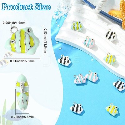 12Pcs 6 Colors Alloy Enamel Charms ENAM-CJ0007-49-1