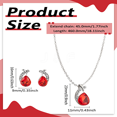 Alloy Rhinestone Pendant Necklace & Stud Earring Sets SJEW-LP0001-46B-1