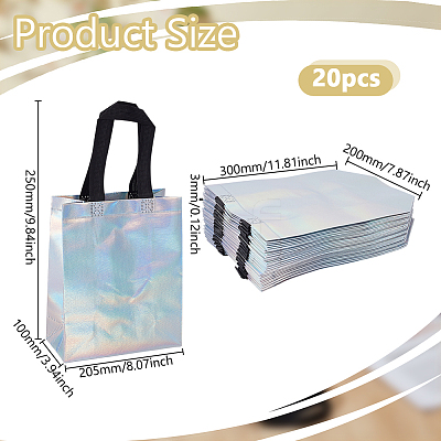20Pcs Iridescent Rainbow Cloth Gift Tote Bags ABAG-GO0001-15-1