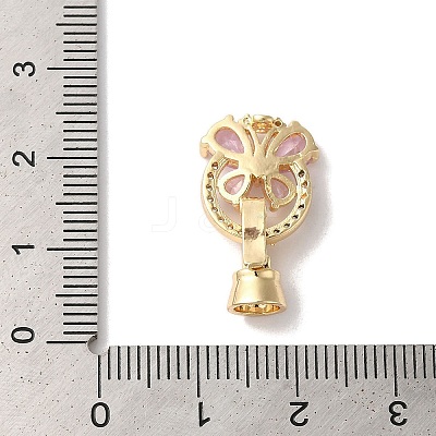Brass Micro Pave Cubic Zirconia Fold Over Clasps KK-B098-06G-03-1