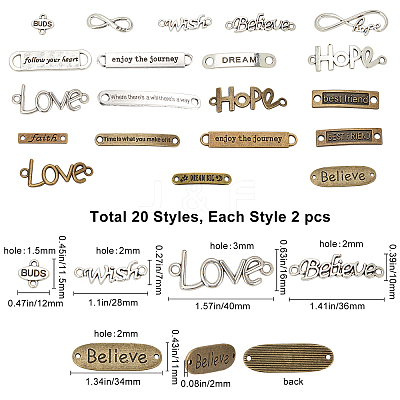 Tibetan Style Alloy Links Connectors TIBEP-SC0001-67-1