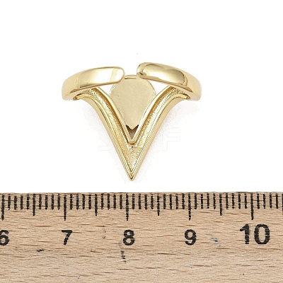 Brass Open Cuff Rings for Women RJEW-K308-04B-G-1
