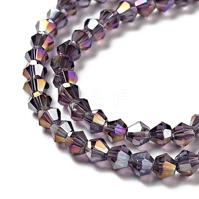 Transparent Electroplate Glass Beads Strands EGLA-S056-4mm-18-1
