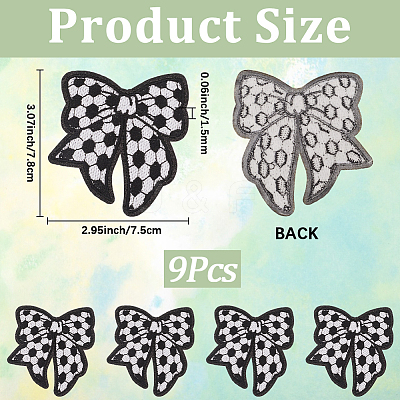 9Pcs Polyester Embroider Thread Iron on/Sew On Patches PATC-CY0001-62-1